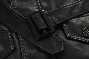 New High Quality Men's Spring Eco-Friendly Windproof Breathable Leather <b>Jacket</b> with Front Logo Casual Street Style - Product Image 3