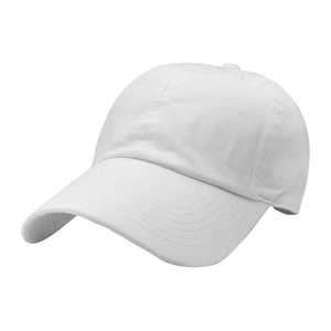 Casquette de baseball en coton blanc à 6 panneaux, ajustable, couleur unie, unisexe, décontractée - Product Image 1