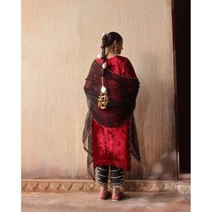 Ensemble haut et bas de soirée de créateur avec dupatta, taille 2XL - Product Image 5