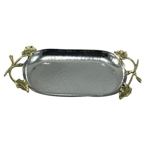 Bandeja de accesorios para el hogar, accesorio clásico para entretenimiento, elegante plato decorativo de metal, accesorio vintage para mesa, lujoso - Product Image 3