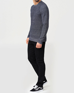 Sudadera de invierno para hombre, con cremallera de un cuarto, estilo oversized, con bloques de color, 100% algodón, forro polar grueso, efecto desgastado. - Product Image 5