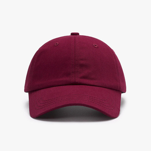 Casquette de baseball bordeaux à 6 panneaux, ajustable, unisexe, couleur unie, en sergé de coton, décontractée, toutes saisons, taille adulte - Product Image 1