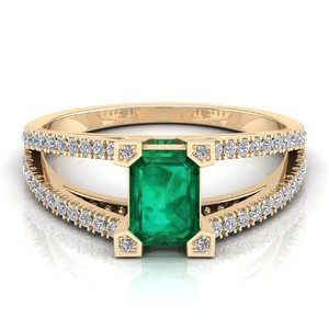 REYES Funkelnder 925er Sterlingsilber 1 Karat Smaragd Edelsteinring für Damen GRA-zertifizierter VVS Moissanit Feiner Schmuck - Product Image 6