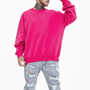 เสื้อฮู้ดโอเวอร์ไซส์ผู้ชาย สีชมพูสดใส แขนยาว สไตล์ลำลอง รับผลิตแบบ OEM - Product Image 5