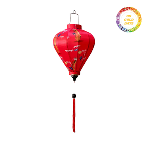 Lámpara Colgante Oriental Tradicional de Tela de Seda Fina, Artesanía Vietnamita Auténtica en Bambú, Venta al Por Mayor - Product Image 1