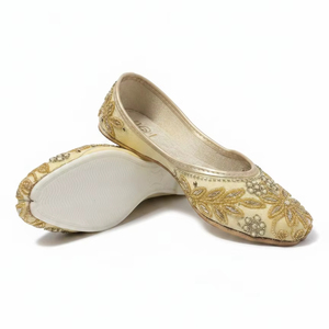 Jutti en velours doux et rembourré à plateforme dorée pour femmes - Tendance de la mode - Product Image 3