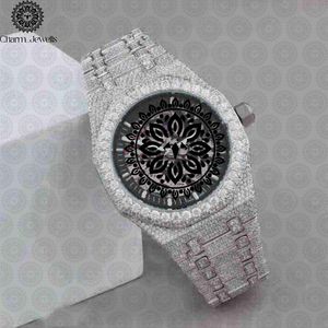 Montre de luxe Charm Jewells en acier inoxydable, incrustée de diamants, mouvement mécanique analogique, mode masculine, cadran 40 mm, étanche 10 bars - Product Image 2