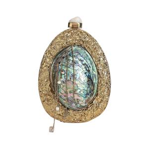 กระเป๋าคลัทช์เปลือกหอยเป๋าฮื้อธรรมชาติพร้อมกรอบทองลายละเอียดและสายโซ่ กระเป๋าออกงานสุดหรูสำหรับการส่งออกแบบ OEM - Product Image 1