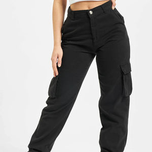 Pantalon cargo respirant à taille haute, pantalon utilitaire fonctionnel avec coupe régulière et poches polyvalentes pour le style de vie actif des femmes - Product Image 2