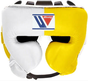 Winning Head Guard High Quality <b>Pink</b> White Leather Laced Lightweight Boxing Training - Product Image 3