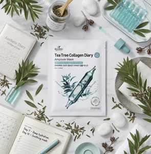 แผ่นมาส์กหน้าคอลลาเจนทีทรี K-Beauty 30 วัน ช่วยลดสิว กระชับรูขุมขน ผลิตในเกาหลี ปริมาณ 25 มล. รับผลิตแบบ OEM จำนวนมาก - Product Image 2