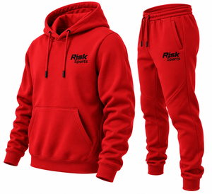 Ensemble de jogging pour homme rouge, sweat-shirt à capuche, survêtement décontracté, vêtements de sport - Product Image 2