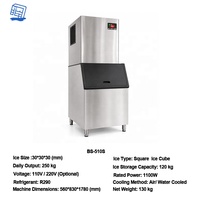 Machine à glaçons carrés 250 kg, refroidie par air ou eau, 30 mm, glace solide parfaite pour bars, hôtels, restaurants et cafés