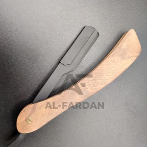 AL-FARDAN High Quality Custom Logo Stainless Steel Blade Single Edge Barber Razors Manual Safety <b>Shave</b> Face Pakka Wooden Handle - Product Image 3