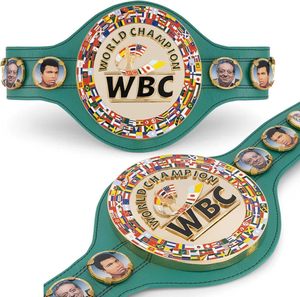 Ceinture de championnat de boxe W.BC Bre Heart, en cuir de vachette de qualité supérieure, boucle en acier, robuste, sportive, rose/argent, sangle réglable, aiguille - Product Image 1