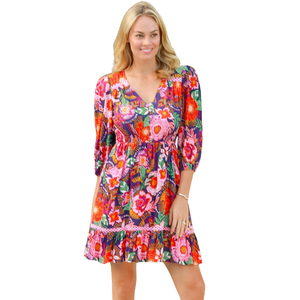Vestido mini estampado para mujer, vestido de moda de manga larga - Product Image 2