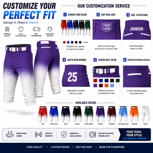Pantalons de baseball personnalisés pour hommes et jeunes, sublimés, haute performance, pour équipes de baseball et softball, fabricant OEM - Product Image 4