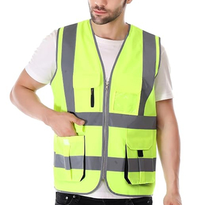 Gilet de sécurité réfléchissant pour moto, haute visibilité, classe 2 ANSI, imperméable, avec LED clignotantes, léger, pour travaux routiers - Product Image 1
