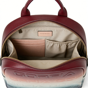 Women's Designer Brand Portable Waterproof PU Leather Laptop <b>Backpack</b> Set Gradient Embossed Letter with Wallet Zipper Closure - Product Image 6