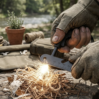 Allume-feu Ferro Rod avec outil multifonction et allumeur à double cœur en acier, allume-feu de survie 2-en-1 avec cordon pour le camping