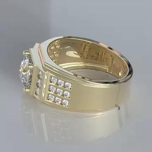 Anillo de diamantes de oro de 14k fabricado en India, anillo de compromiso solitario para mujer, joyería de boda, regalo disponible para la venta - Product Image 4