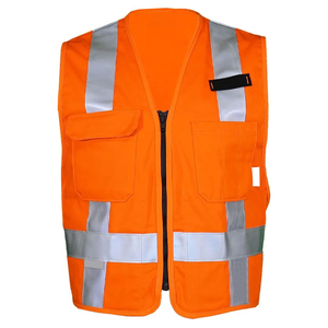 <b>Waterproof</b> Silk Screen Printed Best Selling Men's Hi Visibility <b>Work</b> Safety Vest Breathable Quick Dry Reflective Multi-Pockets - Product Image 1