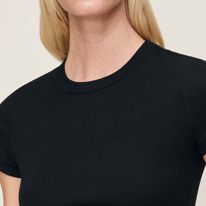 Fashionable And Trendy Design Women Tee Shirt With Slim Fit Design For Comfort And Relaxed Fit With Custom Logo Designing Solid - Product Image 2
