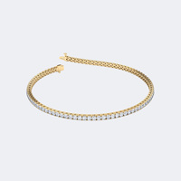 Bracelet tennis de luxe plaqué or avec diamants ronds de laboratoire sertis à griffes 2.00CTW, bracelet tennis diamant de laboratoire pour femmes