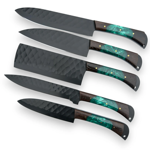 LEGACY BLADES Professional Damascus Chef <b>Knife</b> <b>Set</b> 5-Piece Resin Handle Handmade Razor <b>Sharp</b> Ambidextrous <b>Knives</b> OEM Supplier - Product Image 2