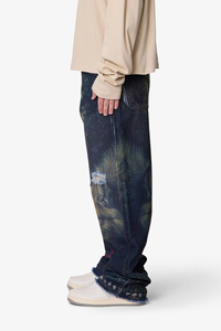 Jeans en denim personnalisés de haute qualité, lavage vintage, imprimé 3D, coupe large déchirée, streetwear hip-hop, OEM ODM, en coton pour hommes - Product Image 3