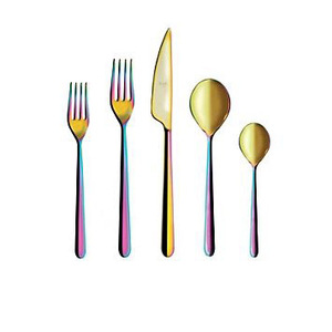 Ensemble de couverts en acier inoxydable de qualité supérieure avec manche en bois naturel, argenterie moderne minimaliste pour la maison, l'hôtel, le restaurant, respectueux de l'environnement - Product Image 4
