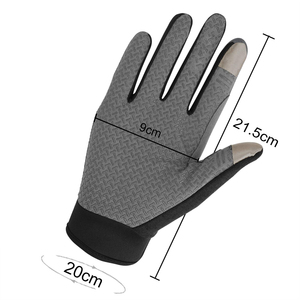 Guantes de Senderismo Unisex para Exteriores, Negros y Grises, Tejidos, Transpirables, con Estampado, Dedos Completos, Casuales para Adultos, de Verano, Ecológicos, con Cierre - Product Image 2