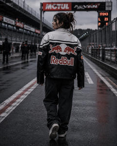 RedBull Leather <b>Racing</b> <b>Jacket</b> Full Sleeve Windproof Printed Men's Motorcycle Wear All Seasons - Product Image 4