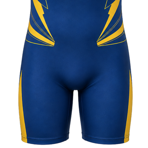 Combinaison de lutte sublimée bleu roi et jaune pour hommes, imprimé numérique, en polyester, tenue de lutte, vêtements de sport pour la performance athlétique - Product Image 6