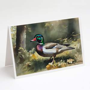 Lunatique A7 Taille 5x7 Canard en bois Cartes vierges Lot de 8 avec enveloppes Cartes de voeux - Product Image 1