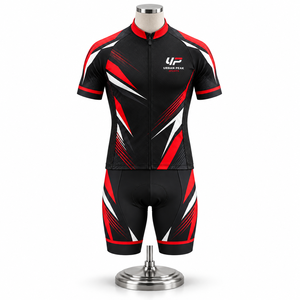 Tenue de cyclisme classique avec maillot et short coordonnés, coutures raffinées et design élégant pour les équipes de cyclisme sur route - Product Image 1