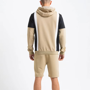 Custom Men's Winter Casual Short Sleeve Hoodie Shorts Suit High Quality 100% Organic Cotton Breathable Quick Dry Custom Colors - Product Image 2