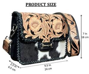 Sac bandoulière et épaule de luxe en cuir de vachette véritable, fait main, de créateur, nouvelle collection 2026, pour femme - Product Image 2