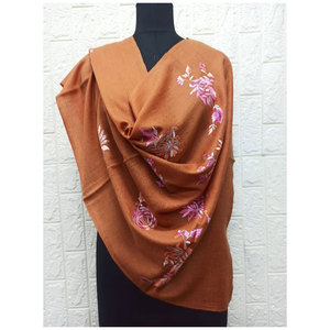 Elegant Fine <b>Wool</b> Chikan Flower Embroidery Stole 70x200 cms Premium Quality Soft Warm Winter Fashion <b>Scarf</b> with Beautiful - Product Image 4