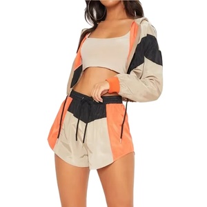 Hot Sale Women Nylon Short Tracksuits Sets Two Piece Shorts and Jacket Tracksuit <b>Zip</b> <b>up</b> Nylon Windbreaker Women's Sets 2026 - Product Image 1