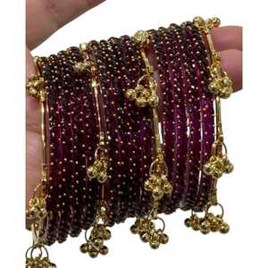 Juego de Brazaletes de Perlas de Vidrio Churiyan en Todos los Tamaños, Bajo MOQ y Precios Accesibles, Joyería para Mujer, Colores y Tamaños Personalizados, Brazaletes Tradicionales de Cachemira para Niñas - Product Image 1
