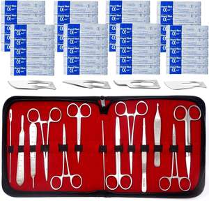 Kit d'instruments chirurgicaux vétérinaires professionnels de 53 pièces en acier inoxydable, ciseaux, pinces, manche de scalpel, CE - Product Image 5