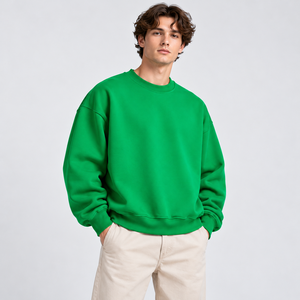 เสื้อสเวตเชิ้ตคอกลมสีเขียว ยูนิเซ็กส์ ทรงปกติ แขนยาว ปลายแขนแบบริบ ผ้าสีพื้น สไตล์ลำลอง เสื้อสำหรับฤดูใบไม้ร่วง - Product Image 6