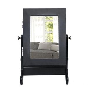 Scatola di immagazzinaggio in armadio nero piccolo specchio per gioielli Organizer - Product Image 2