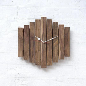 Horloge murale en bois élégante et durable de style Art Déco, à quartz analogique, artisanale, pour la décoration de la maison, mariage, salon, chambre, bureau - Product Image 2
