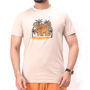 T-shirt en coton imprimé pour homme, manches courtes, col rond, coupe classique, tissu jersey respirant, design personnalisé avec logo imprimé - Product Image 1