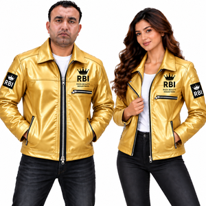 Wholesale Raza Beauty Industries New Innovations Men Women Leather Jacket 2026 High Quality Windproof Waterproof Front <b>Stand</b> - Product Image 4
