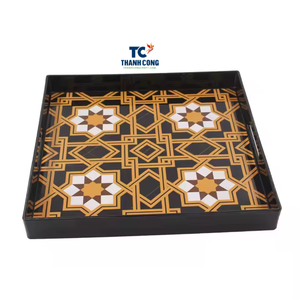 Bandeja Decorativa Multifuncional Ecológica de MDF Lacado con Diseño Nuevo y Patrón Abstracto Personalizado para Bebidas de Ramadán - Product Image 3