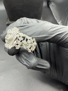 Anillo de Lujo con Cara de León en Plata S925 y Moissanita, Chapado en Oro de 14K, Certificado IGI, Joyería de Moda para Hombre, Rey de los Animales - Product Image 5