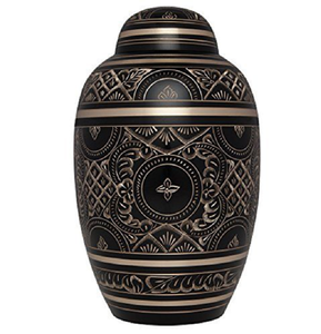 Urna ornamental de oro y plata con motivos florales en relieve para un tributo sofisticado. Atrevido. Disponible a precios de mayorista. - Product Image 4